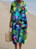 Summer Forest Art Printed Women's Flowy Dress