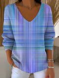 Women's Gradient Pattern Art Print Casual Pullover Sweater