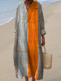 Women's Vintage Boho Geometry Art Print Casual Dress