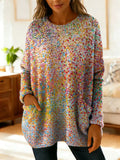 Women's Colorful Polka Dot Decorative Pattern Casual Round Collar Long Sleeve Sweater