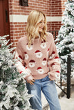 Christmas Sweater for Women Cute Merry Xmas Santa Holiday Pullover Crewneck Knit Sweatshirts Tops